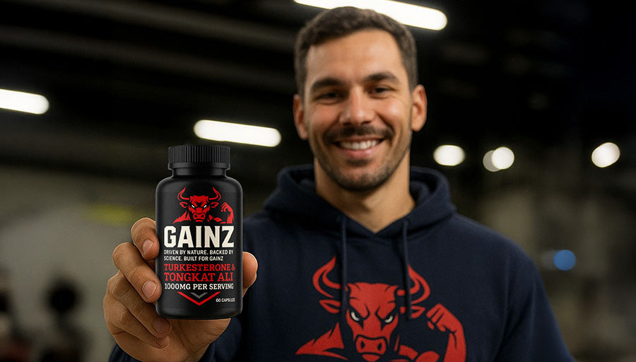 holding gainz bottle